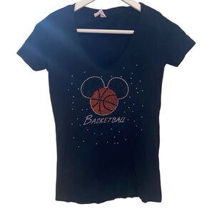 Cotton Heritage short sleeve tshirt Mickey Mouse bling basketball medium